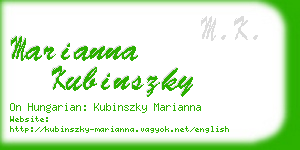 marianna kubinszky business card